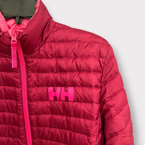Helly Hansen Junior Girls Duck Feather Down Jacket Reversible - Size 14 - Pink - Picture 2 of 5